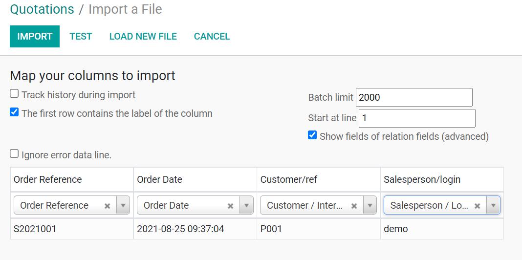 Import sale order like as normal import. Support key field now.
