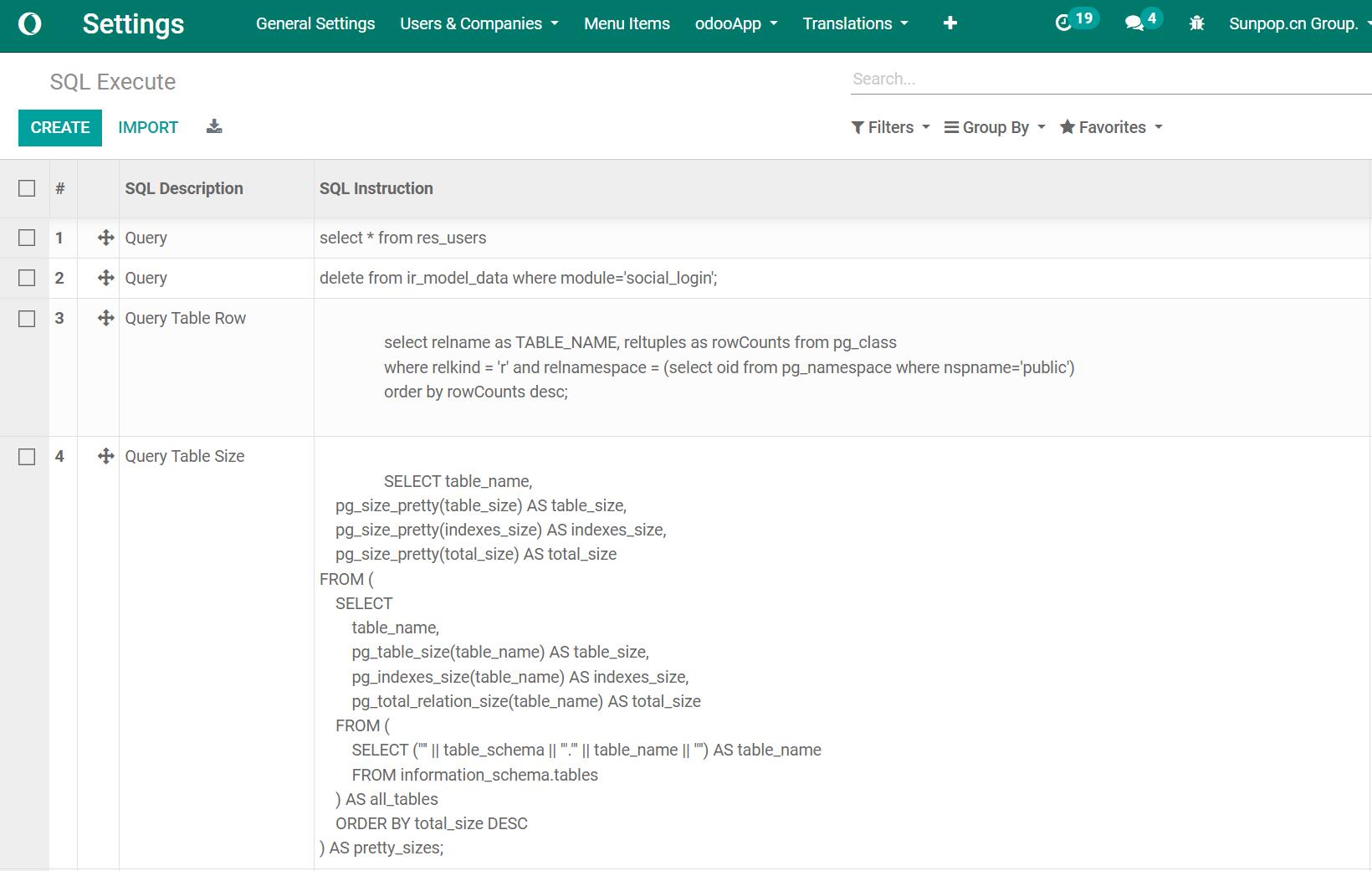 Direct Sql Execute, Table size view, dead lock kill