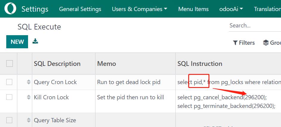 Direct Sql Execute, Table size view, dead lock kill