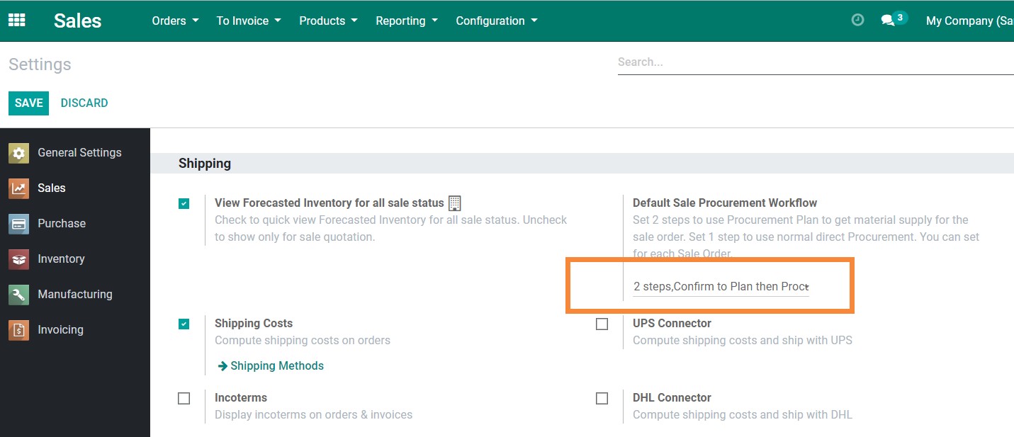 Step1: set up to use sale plan / 步骤1：设置销售计划