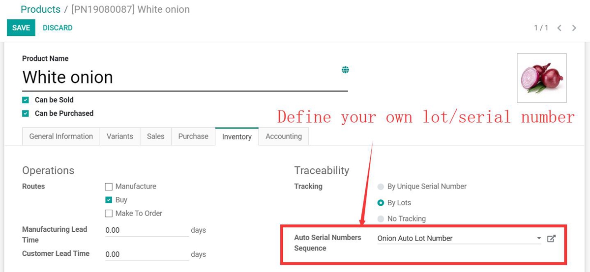 Product Lot Rule Setup