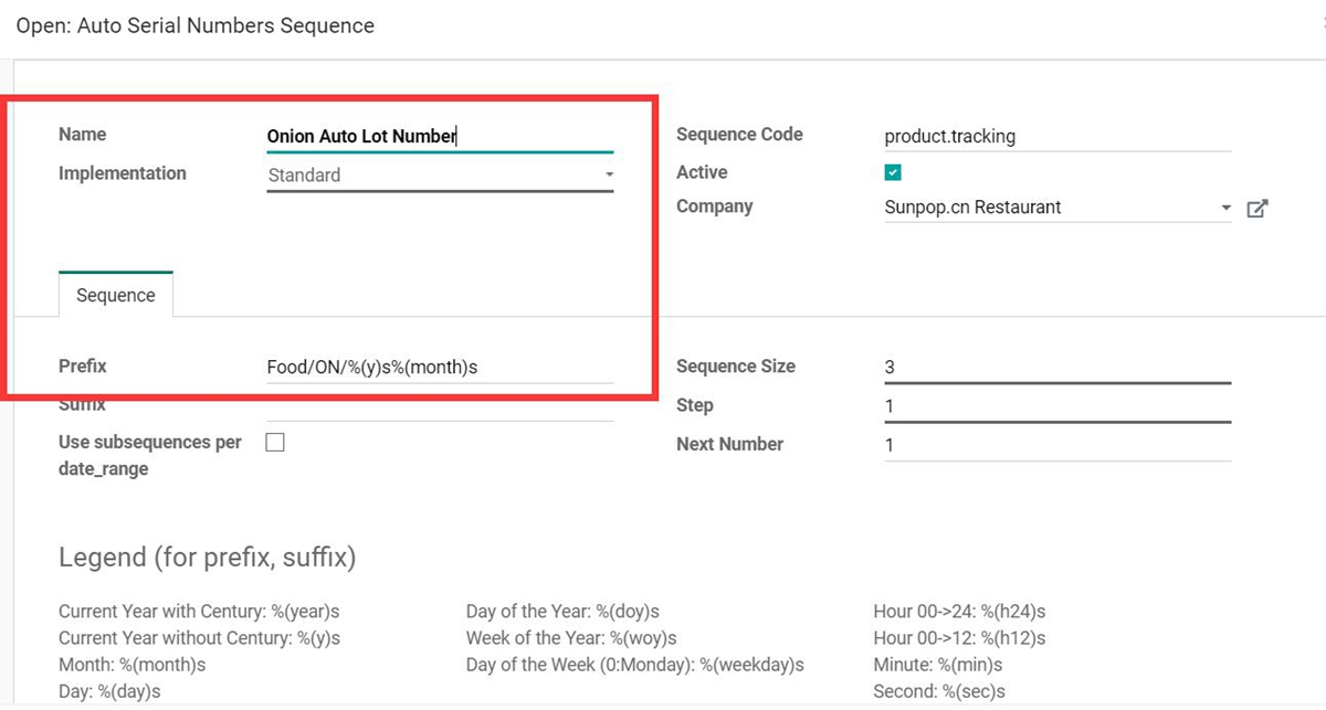 Customize Lot/Serial Rule