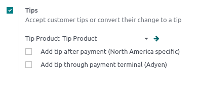 enable tips in a POS