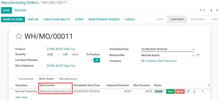 1.4. 使用工作中心管理工作订单