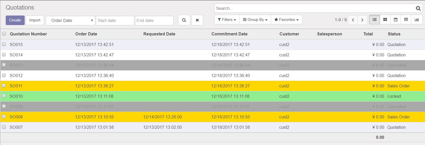 odoo中各组件的颜色及用法tree,kanban,many2many_tags,app_ui_enhance
