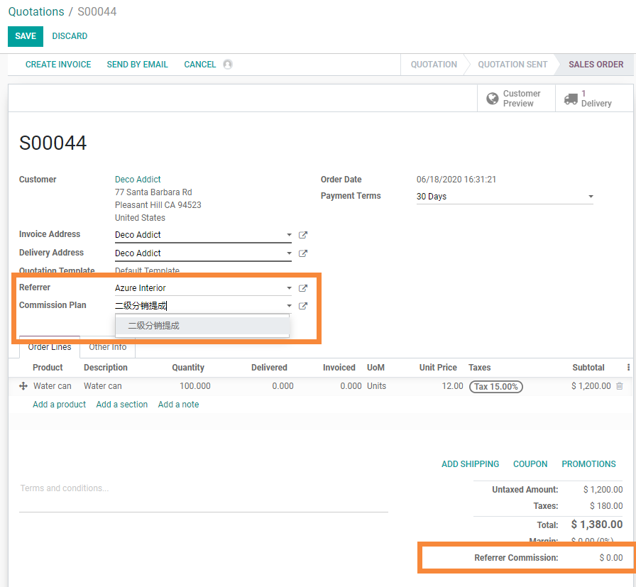 Odoo 14销售模块更新，自定义工作流，实时跟单，销售提成