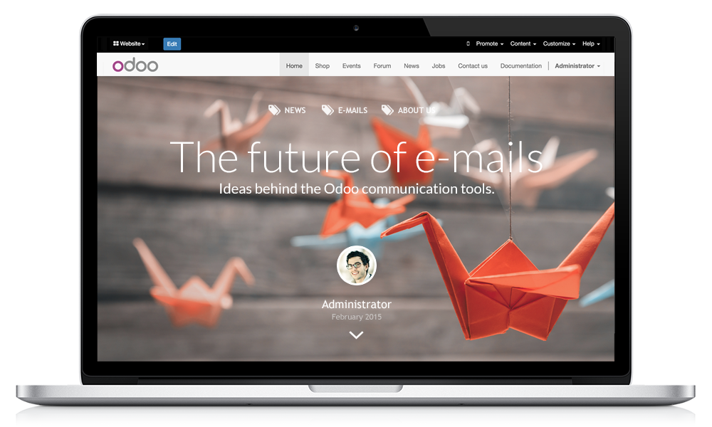 显示博客界面示例的笔记本电脑