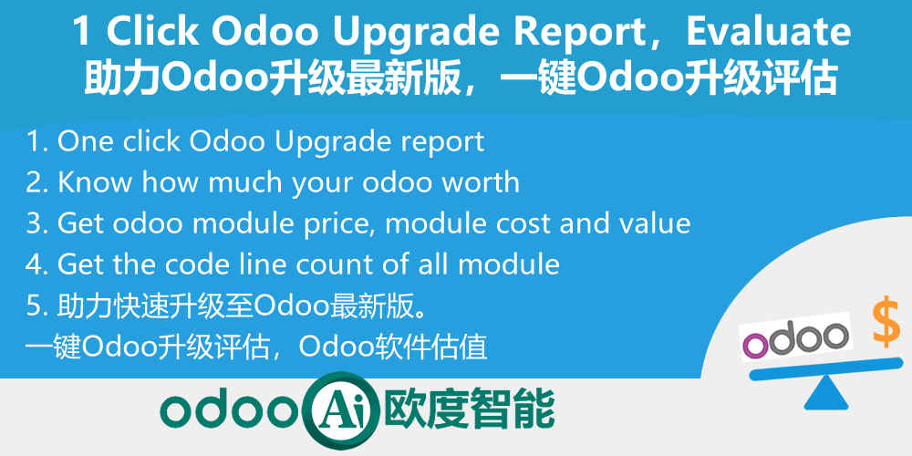 odoo Valuation. Module Value and Code Count. odoo软件估值