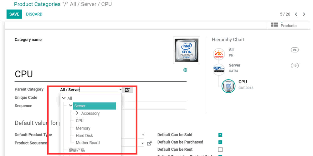 App Product category ztree, parent children tree