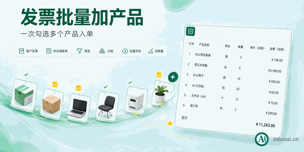 收据发票批量添加明细-App Account Invoice Product Multi Batch Add