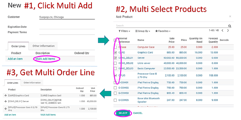 [app_sale_product_multi_add] 销售订单批量下单加产品-Multi Add Sale Product