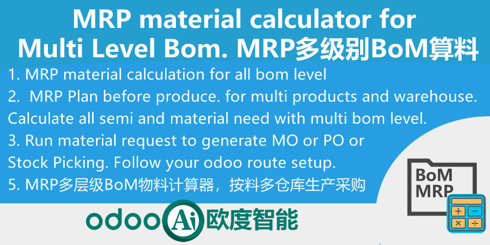 [app_mrp_request] MRP一键生产算料,MRP计划多仓多产品多层级BoM算料