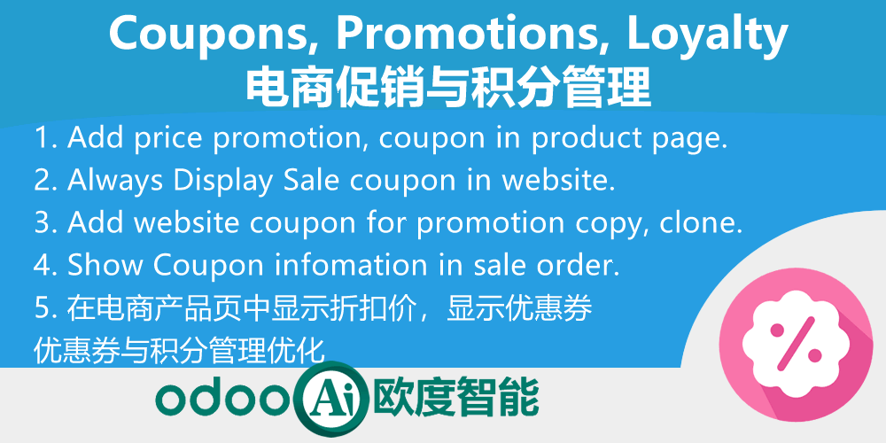 [app_website_sale_loyalty] Coupons, Promotions, Gift Card and Loyalty for eCommerce-电商促销与积分管理